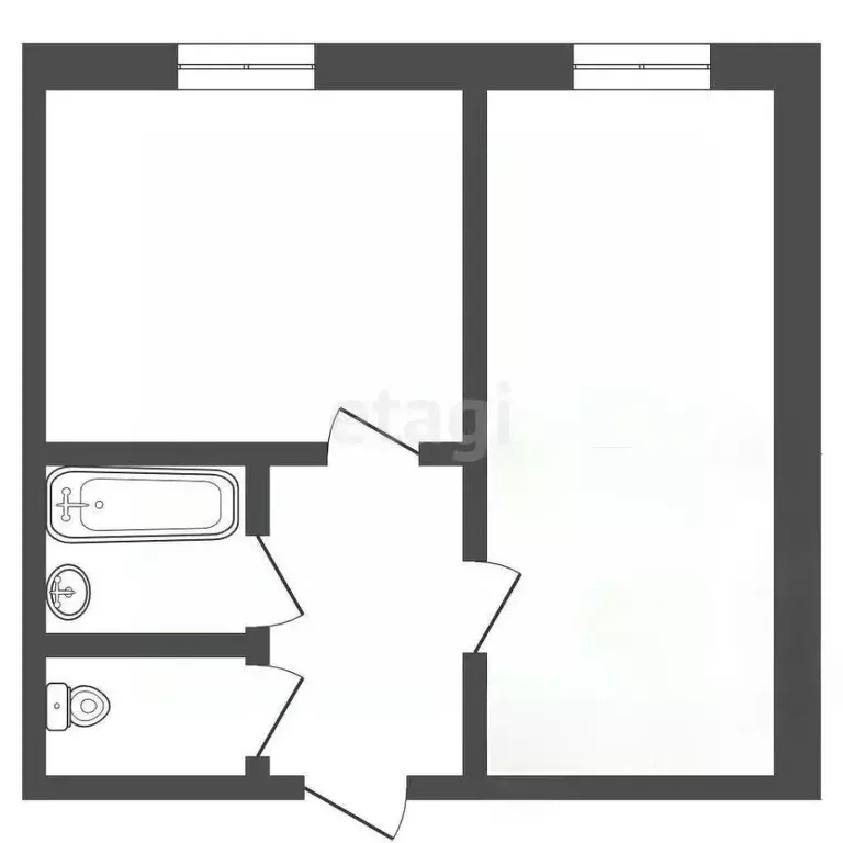 2-к кв. Смоленская область, Смоленск ул. Смольянинова, 15/2 (33.6 м) - Фото 0