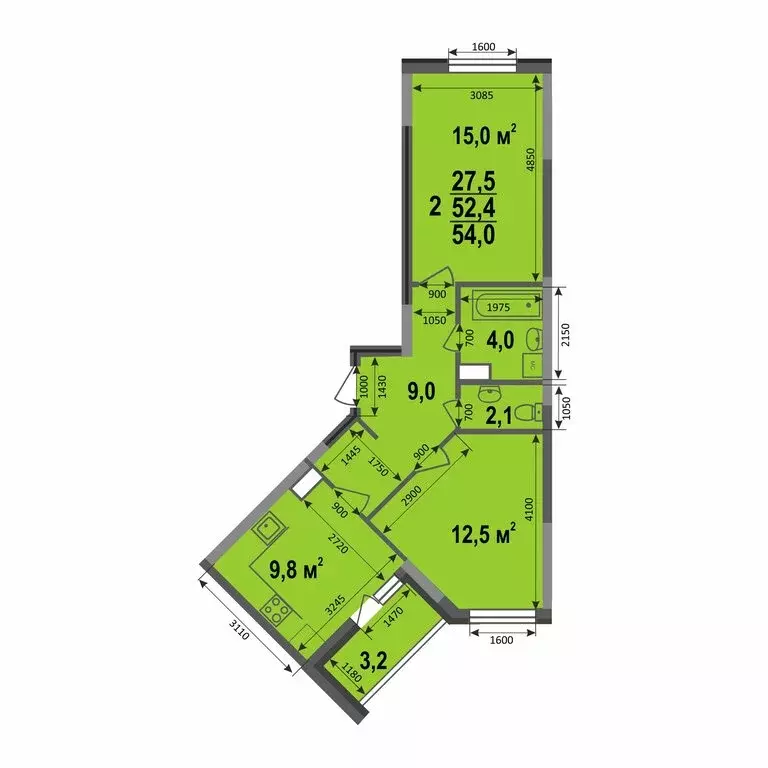 2-комнатная квартира: Владимир, Смоленская улица, 3А (54 м) - Фото 0