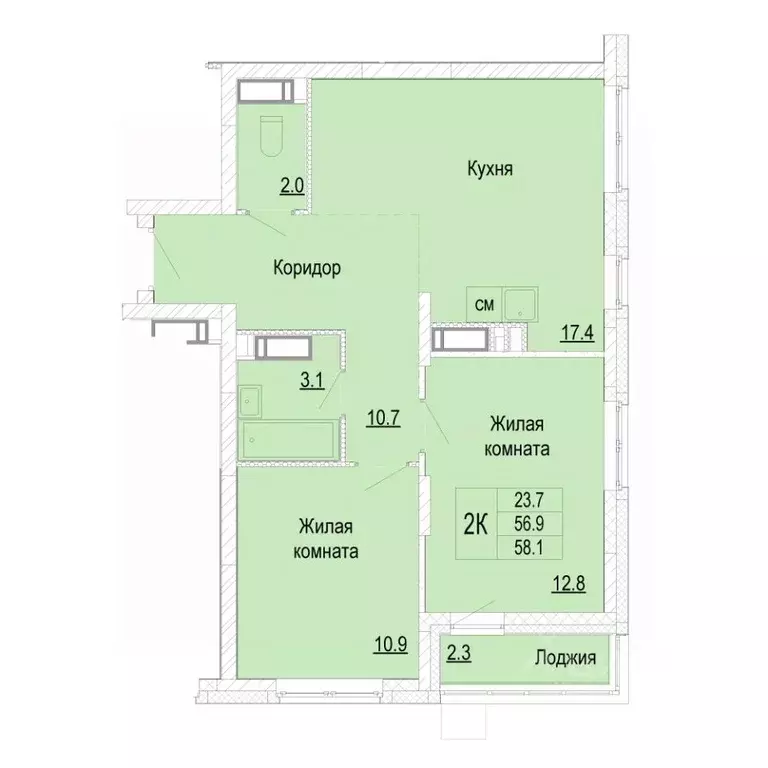 2-к кв. Нижегородская область, Нижний Новгород Новая Кузнечиха жилой ... - Фото 0