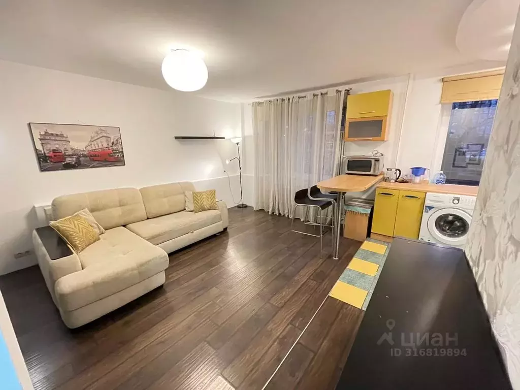 Студия Москва Прибрежный проезд, 8 (33.0 м) - Фото 1