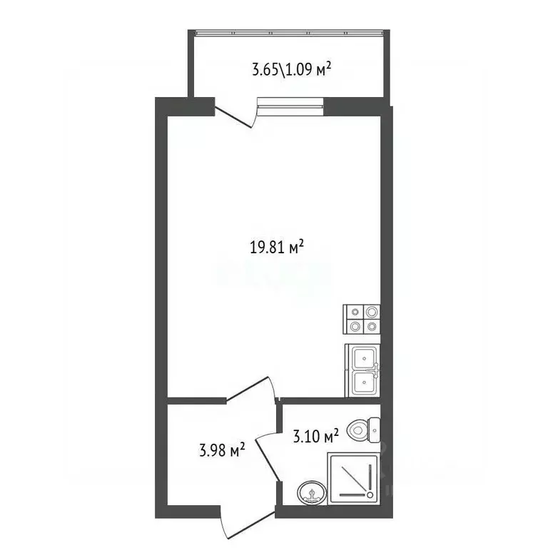 Студия Санкт-Петербург пос. Шушары, Московское ш., 262к1 (27.0 м) - Фото 1