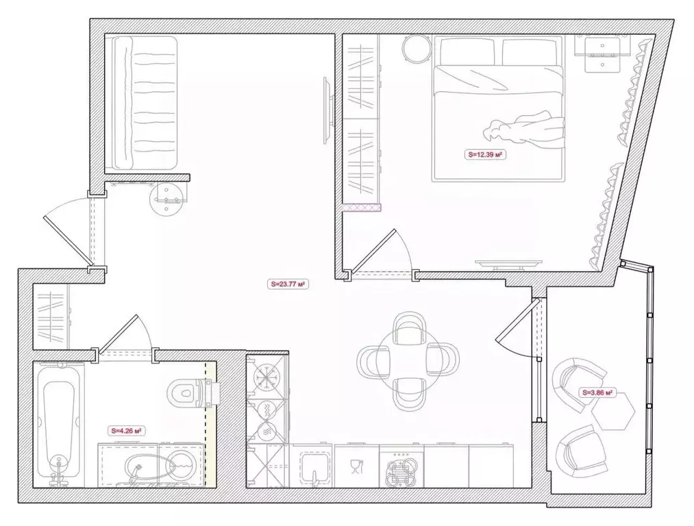 1-к кв. Краснодарский край, Краснодар Уральская ул., 100 (41.8 м) - Фото 2
