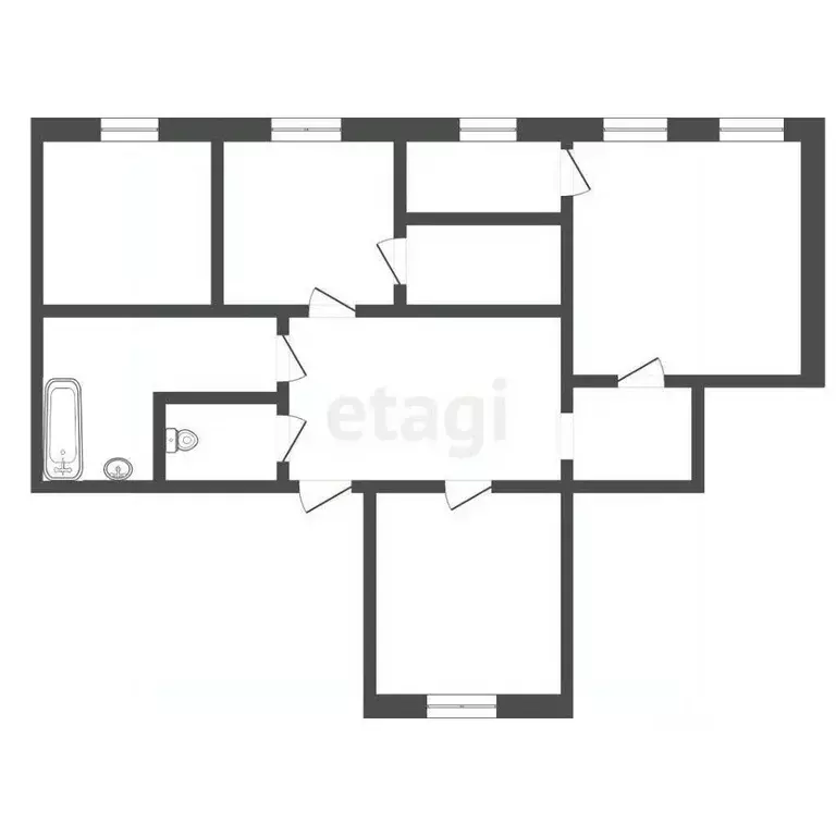 1-к кв. Вологодская область, Харовск ул. Кирова, 5 (68.3 м) - Фото 2