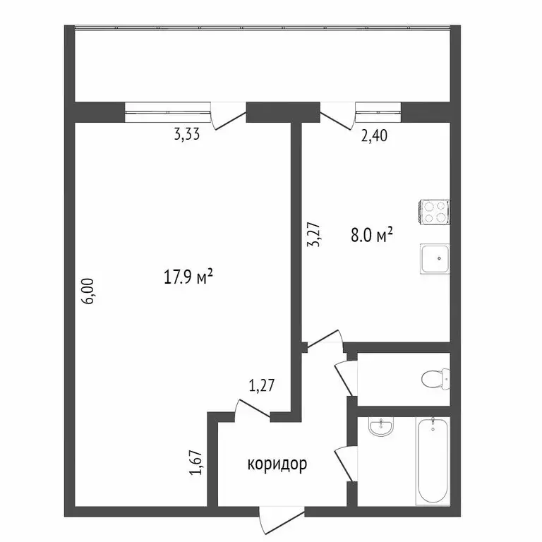 1-комнатная квартира: Тюмень, улица Малыгина, 5 (34 м) - Фото 1