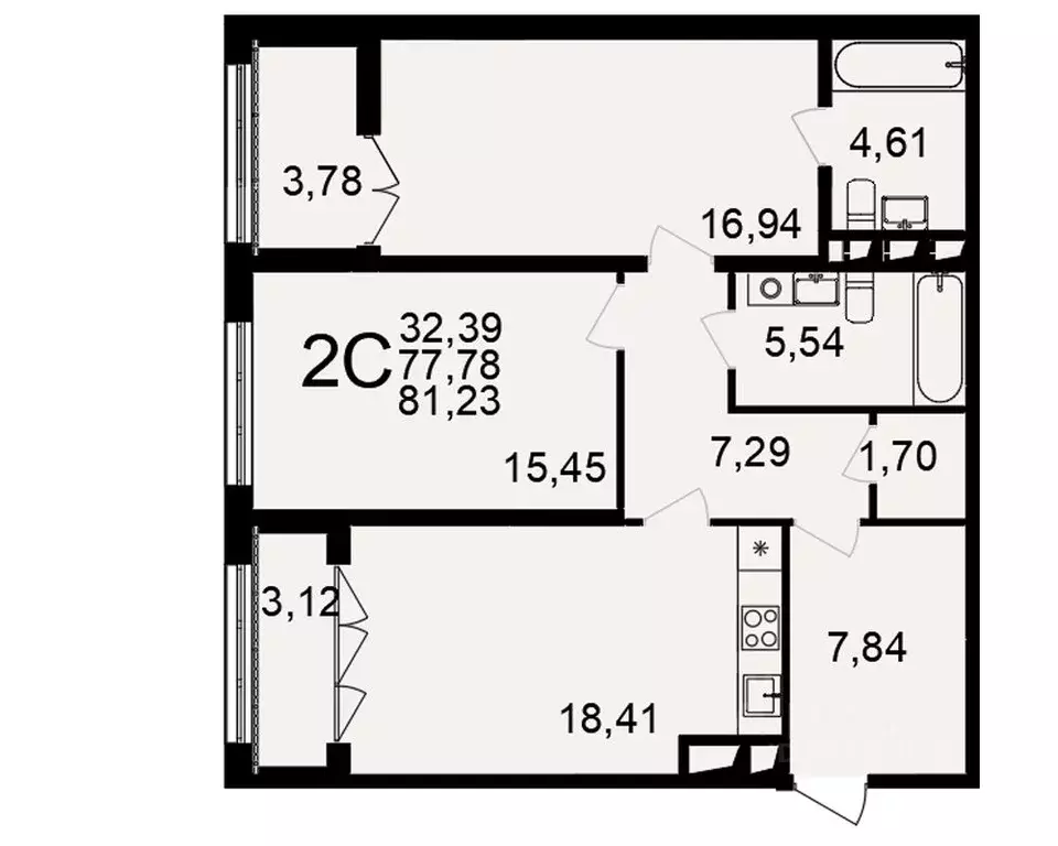 2-к кв. Тульская область, Тула пос. Горелки, Время жилой комплекс ... - Фото 1
