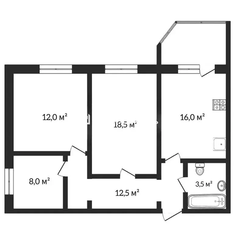3-комнатная квартира: Тверь, улица Склизкова, 116к4 (71.1 м) - Фото 2