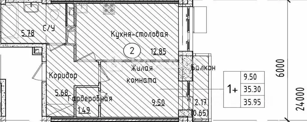 1-к кв. Московская область, Балашиха ул. Безымянная, 4 (35.1 м) - Фото 1