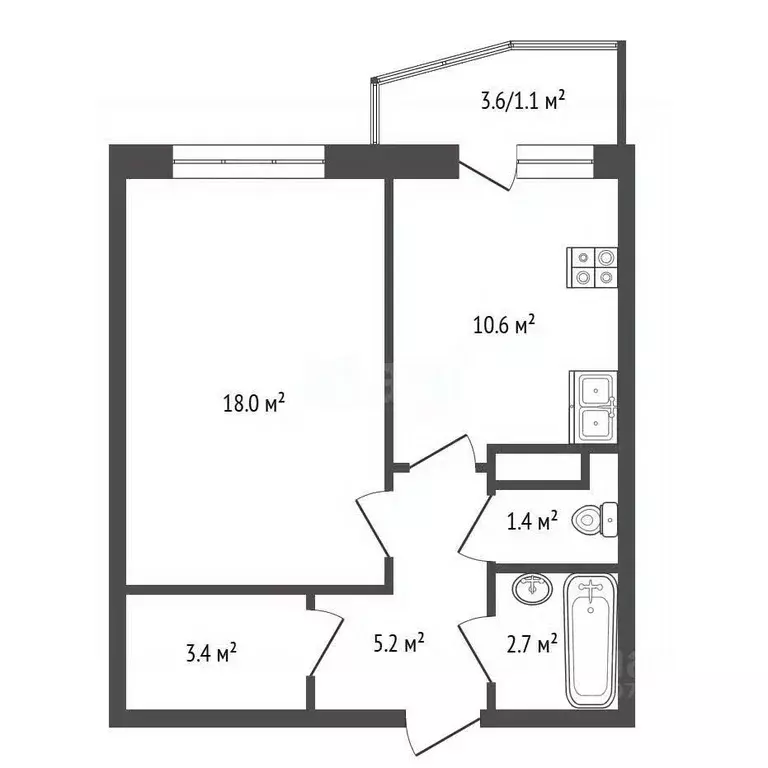 1-к кв. Ярославская область, Ярославль ул. Батова, 28/2 (41.9 м) - Фото 1