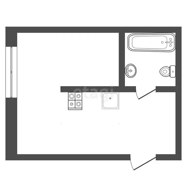 Квартира-студия: Набережные Челны, Цветочный бульвар, 9/24Д (21 м) - Фото 1