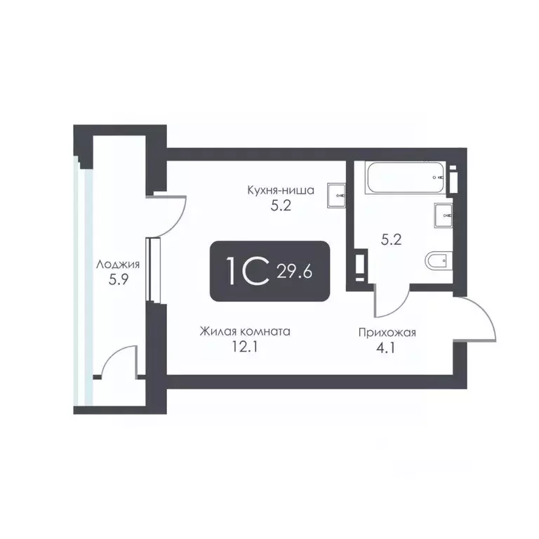Студия Новосибирская область, Новосибирск Сити Тауэрс жилой комплекс ... - Фото 1