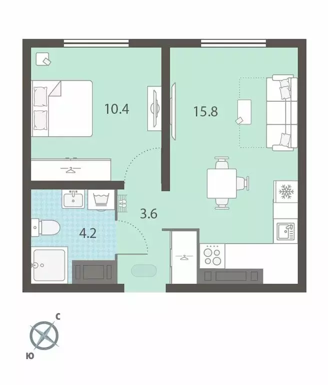 1-комнатная квартира: Екатеринбург, улица 40-летия Комсомола, 39 (34 ... - Фото 1