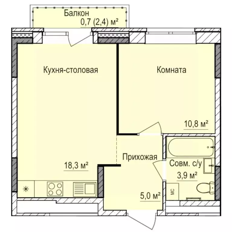 1-к кв. Удмуртия, Ижевск Буммаш жилрайон, Покровский жилой комплекс ... - Фото 1