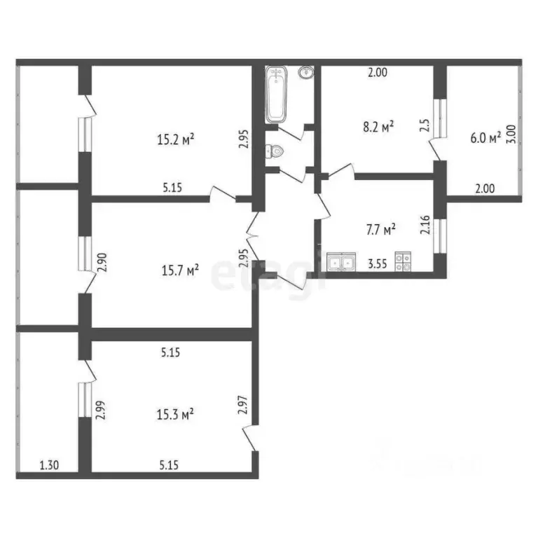 4-к кв. Крым, Ялта ул. Красноармейская, 12К1 (92.0 м) - Фото 1