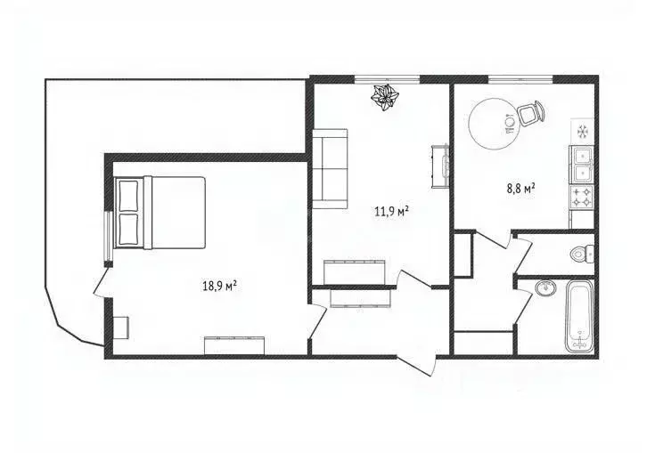 2-к кв. Новосибирская область, Новосибирск ул. 25 лет Октября, 14 ... - Фото 2