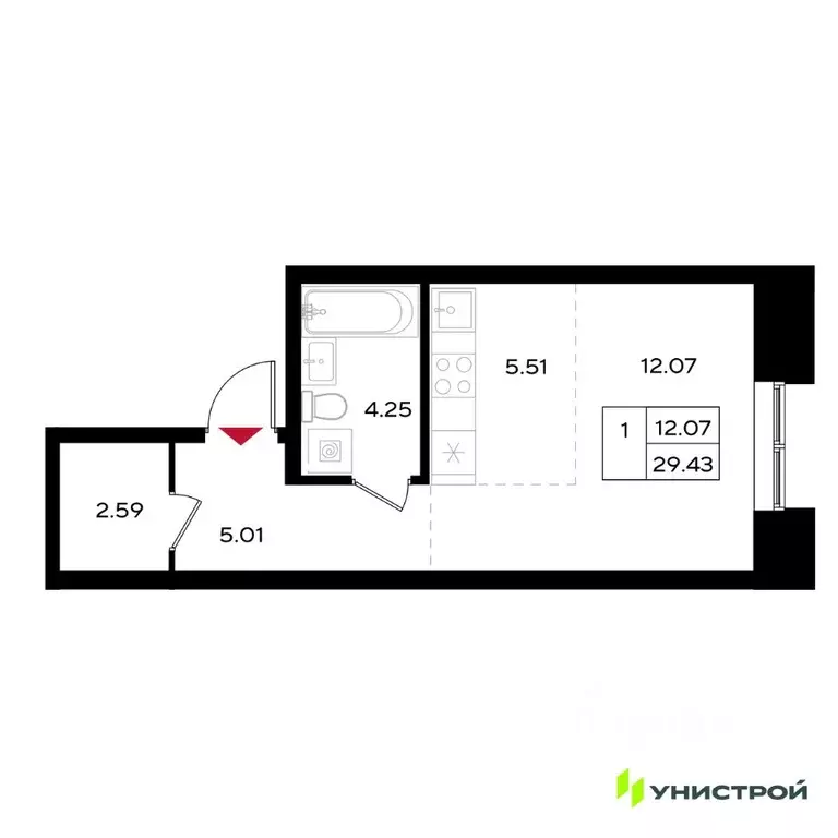 1-к кв. Пермский край, Пермь ДКЖ мкр, Уникум на Энгельса жилой ... - Фото 1