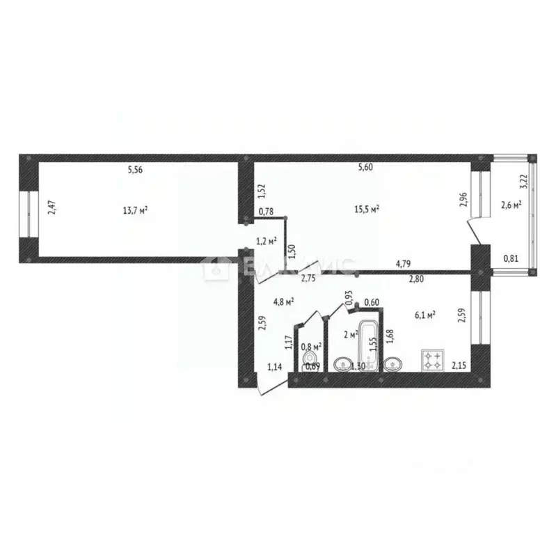 2-к кв. Башкортостан, Уфа ул. Правды, 31/2 (44.1 м) - Фото 2