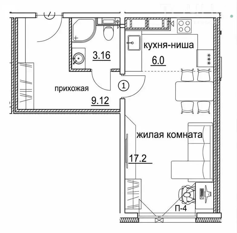 Квартира-студия: Пенза, улица Яшиной, 2 (35.2 м) - Фото 1