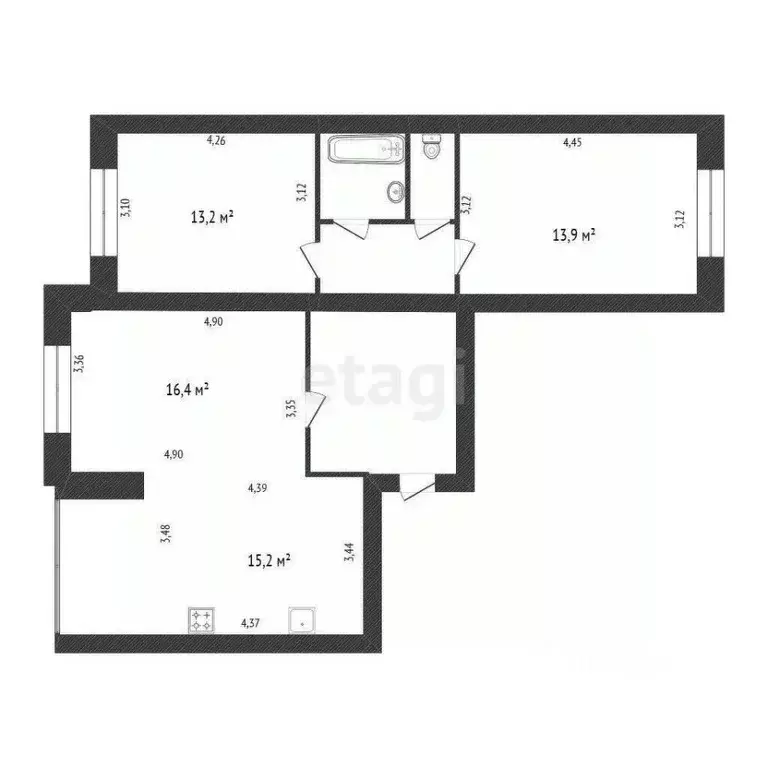 3-к кв. Белгородская область, Белгород ул. Горького, 52б (81.5 м) - Фото 1