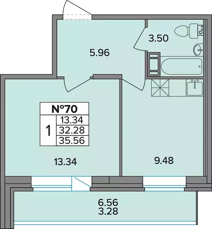 1-комнатная квартира: территория Ленсоветовский, 19к2 (35.56 м) - Фото 0