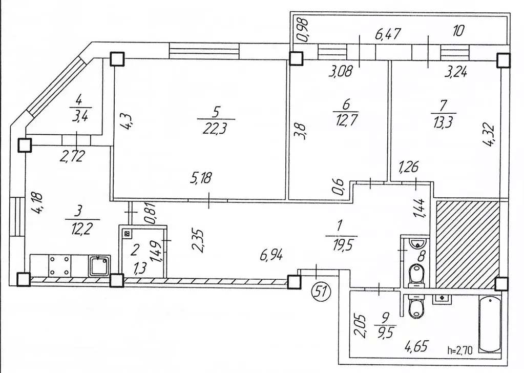 3-к кв. Пермский край, Пермь Янаульская ул., 36 (92.5 м) - Фото 1