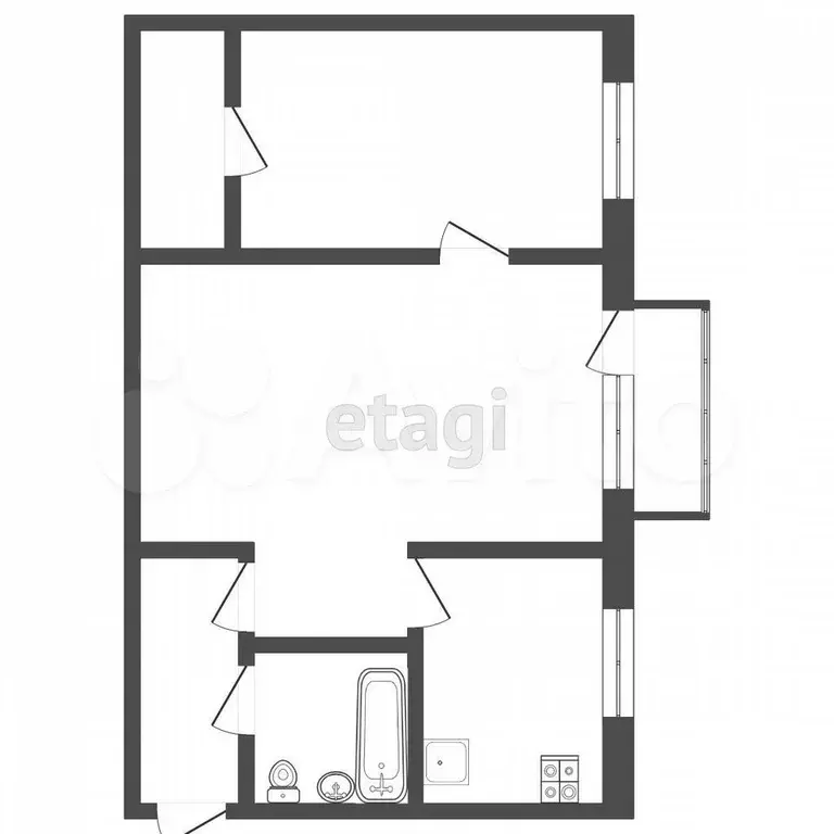 2-к. квартира, 45 м, 3/5 эт. - Фото 0