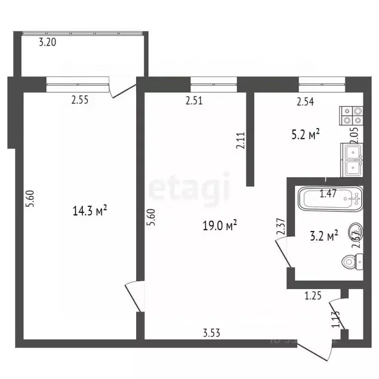 2-к кв. Забайкальский край, Чита ул. Бабушкина, 89 (42.2 м) - Фото 2