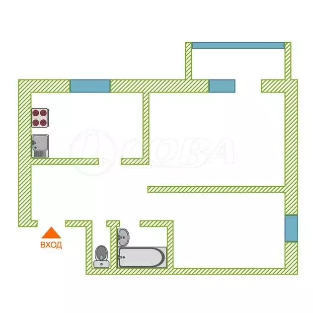 2-комнатная квартира: село Червишево, улица Строителей, 11 (49.1 м) - Фото 2