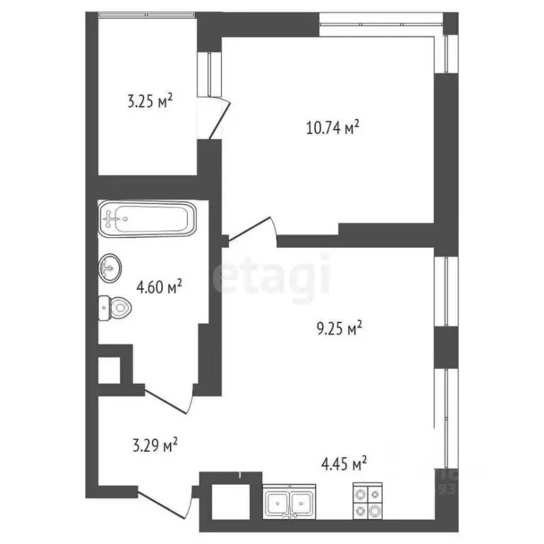 1-к кв. Тюменская область, Тюмень Полевая ул., 108 (35.6 м) - Фото 1