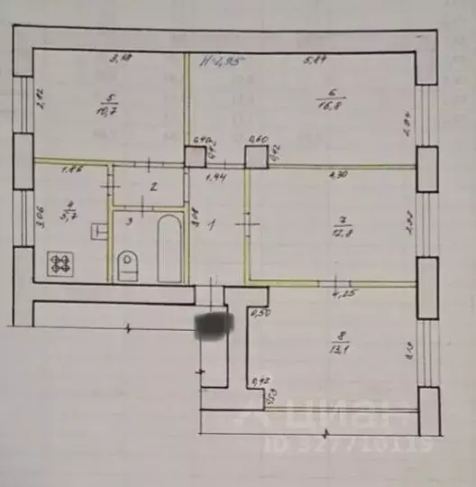 Комната Волгоградская область, Волгоград просп. Металлургов, 11 (11.0 ... - Фото 1