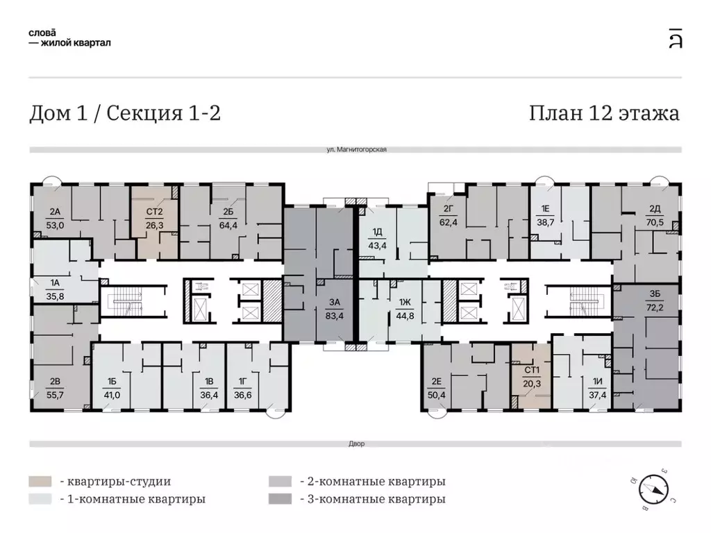 1-к кв. Астраханская область, Астрахань Магнитогорская ул., 1 (44.77 ... - Фото 2