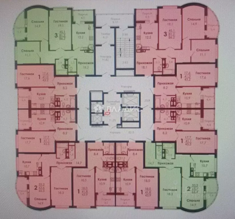 2-к кв. Воронежская область, Воронеж Краснознаменная ул., 57/5 (64.5 ... - Фото 2