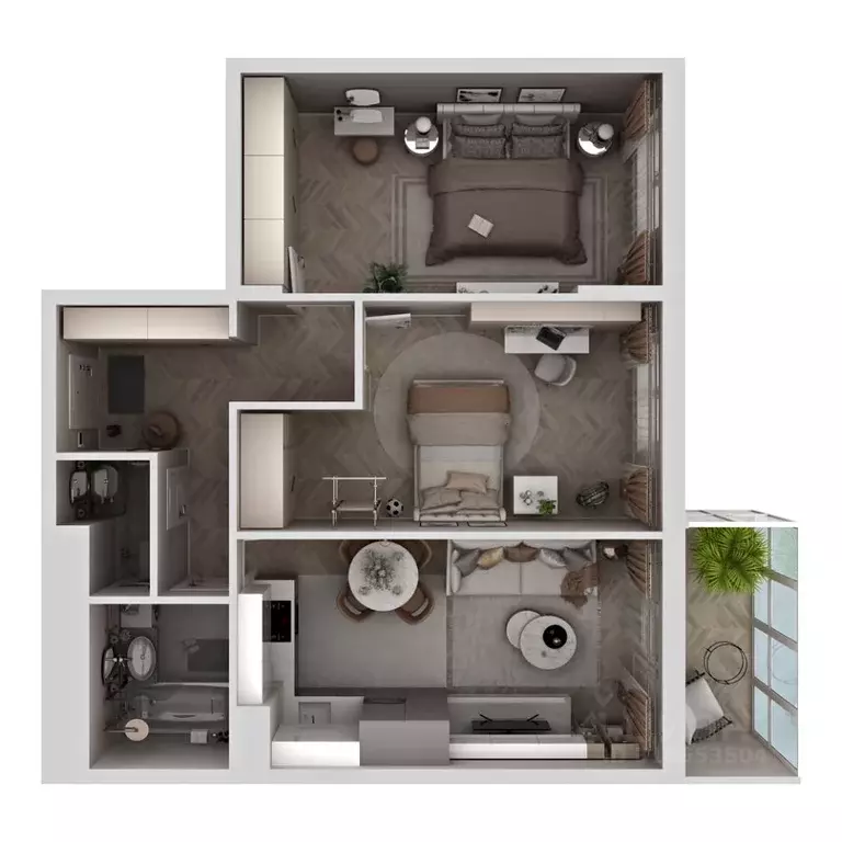 2-к кв. Иркутская область, Иркутск ул. Пушкина (65.71 м) - Фото 1
