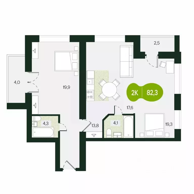 2-к кв. Забайкальский край, Чита ул. Токмакова, 30 (82.3 м) - Фото 1