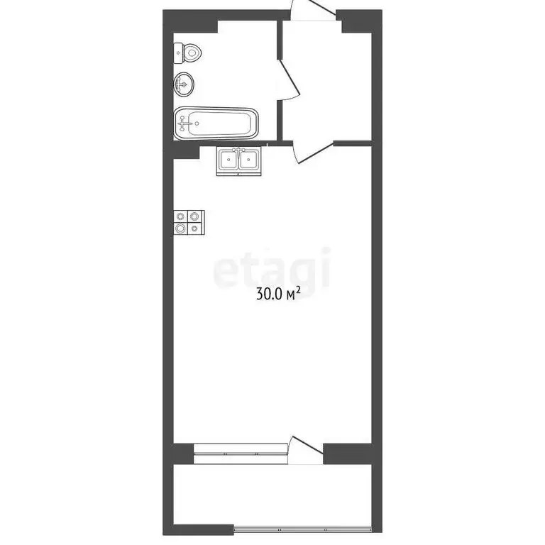Квартира-студия: Судак, Набережная улица, 75 (41.9 м) - Фото 1