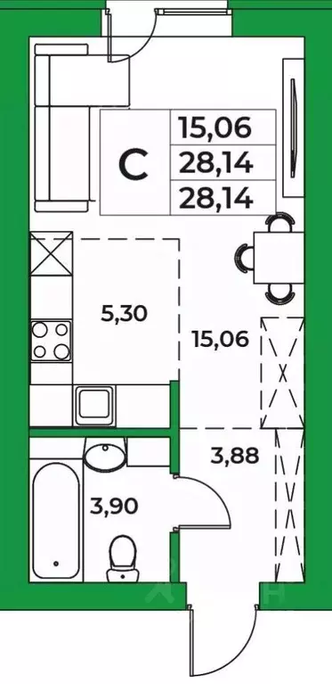 1-к кв. Башкортостан, Уфимский район, Зубовский сельсовет, с. Зубово ... - Фото 1