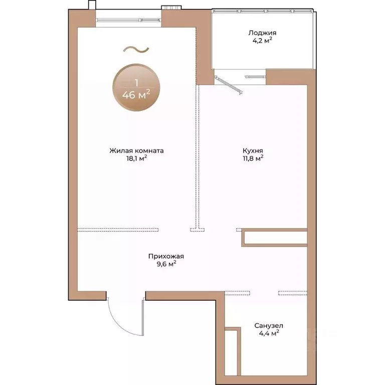 1-к кв. Красноярский край, Красноярск ул. Партизана Железняка (46.0 м) - Фото 1