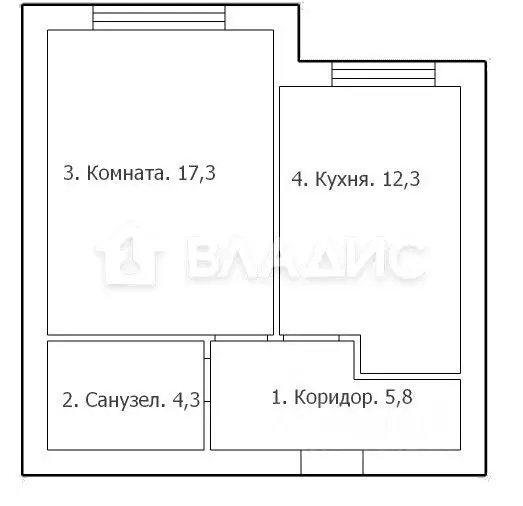 1-к кв. Калининградская область, Калининград Шахматная ул., 2Б (39.7 ... - Фото 2