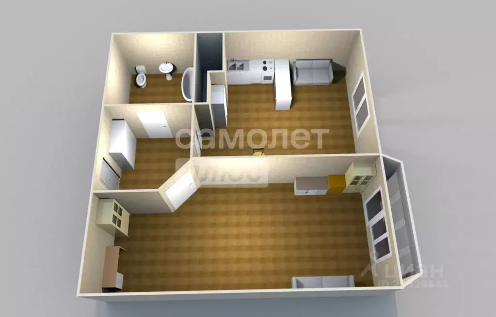 1-к кв. Татарстан, Зеленодольск ул. Королева, 15А (45.5 м) - Фото 1