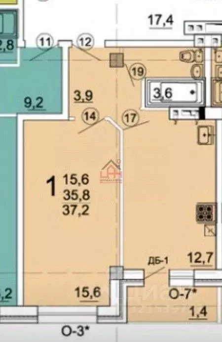 1-к кв. Ставропольский край, Ессентуки туп. Крутой, 9/4 (36.7 м) - Фото 2