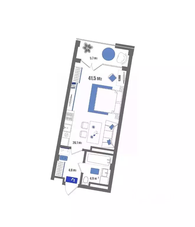 Студия Крым, Судак ул. Набережная, 75 (41.5 м) - Фото 1