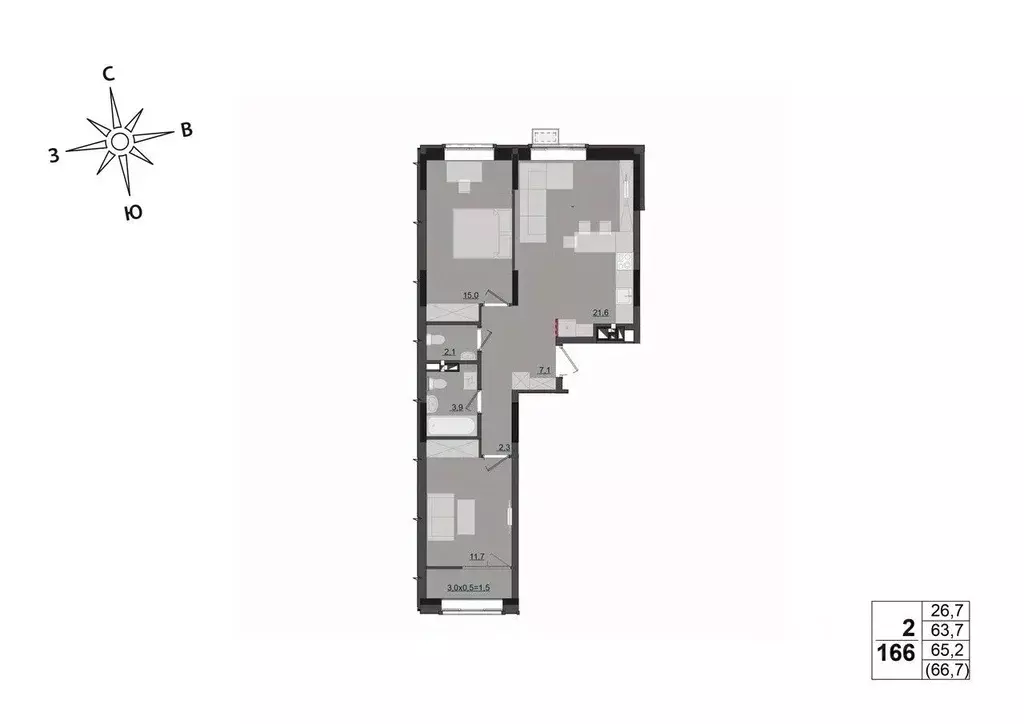 2-к кв. Удмуртия, Ижевск ул. Леваневского (65.2 м) - Фото 0