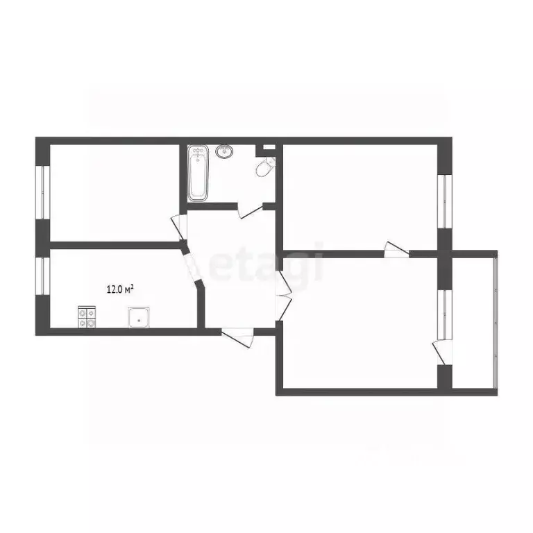 3-к кв. Тюменская область, Тюмень Садовая ул., 119 (57.1 м) - Фото 2