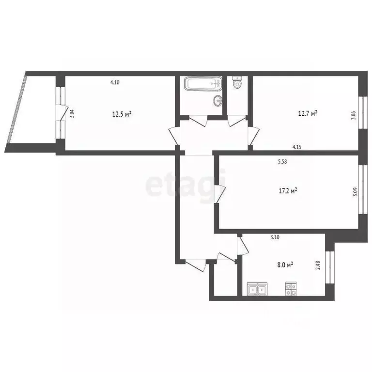 3-к кв. Челябинская область, Челябинск ул. 250-летия Челябинска, 20 ... - Фото 1
