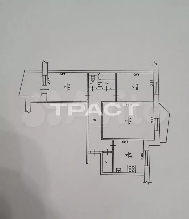 3-к. квартира, 65 м, 8/9 эт. - Фото 0