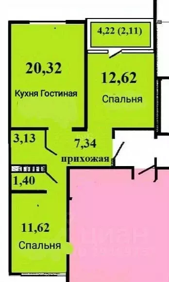 3-к кв. Оренбургская область, Оренбург ул. Фронтовиков, 10/4 (62.0 м) - Фото 1