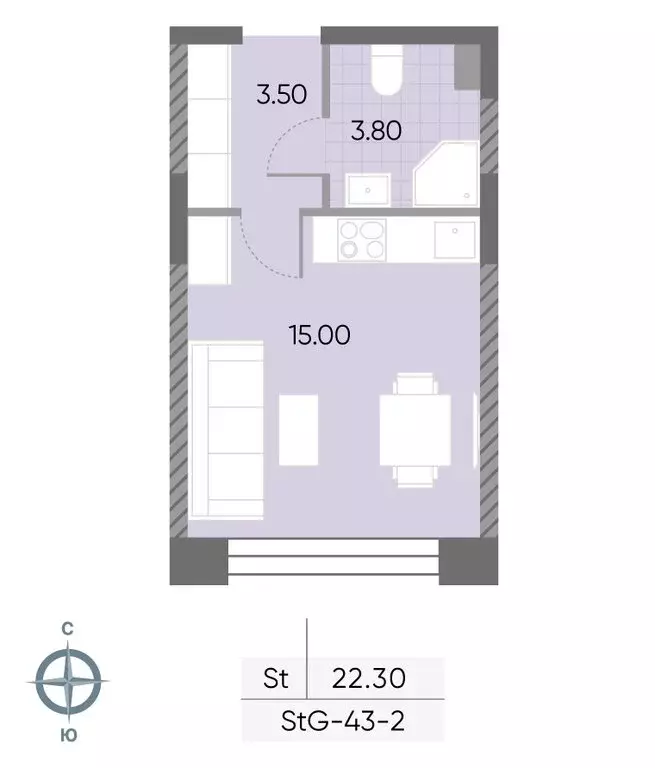 Квартира-студия: Москва, улица Борисовские Пруды, 1Ас12 (22.3 м) - Фото 1