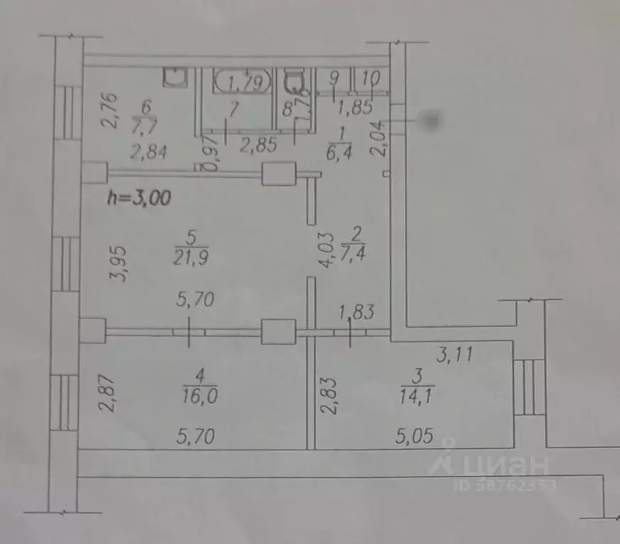 3-к кв. Кемеровская область, Новокузнецк ул. Чекалина, 12 (78.8 м) - Фото 1