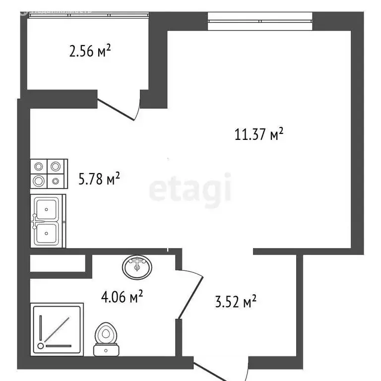 Квартира-студия: Мурино, Ручьёвский проспект, 13 (24.2 м) - Фото 1