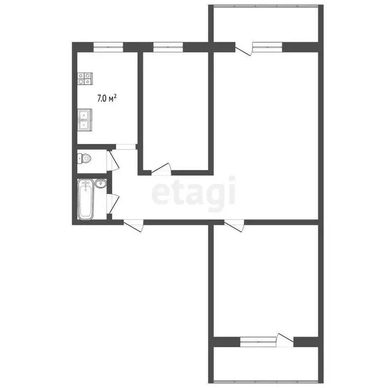 3-комнатная квартира: Омск, Волочаевская улица, 15Е (59.8 м) - Фото 0