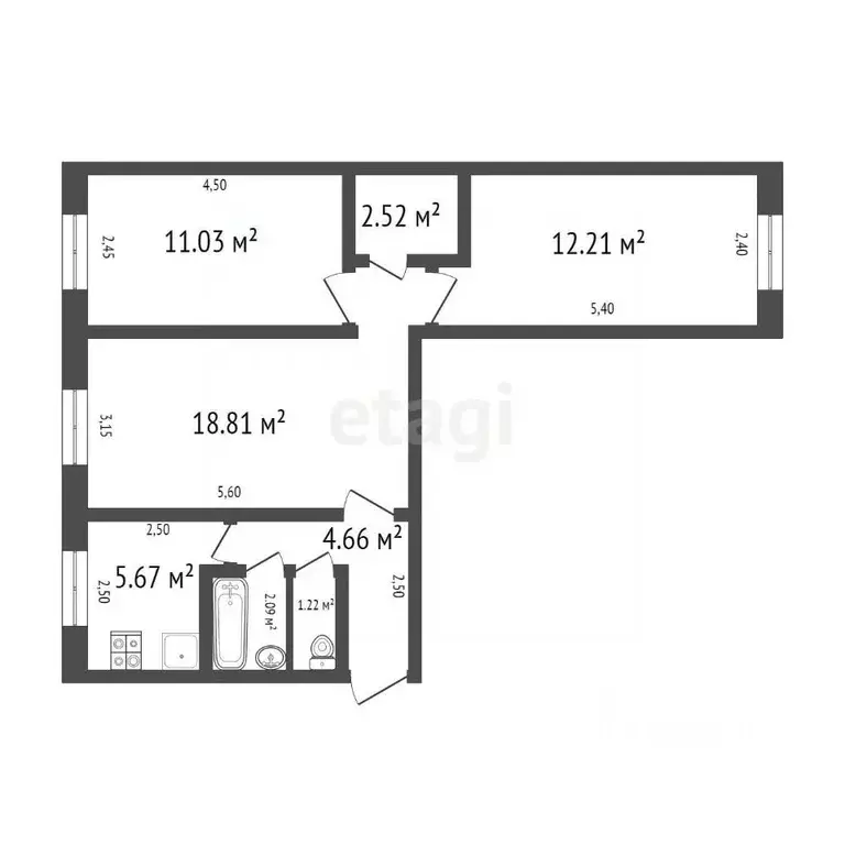 3-к кв. Ульяновская область, Ульяновск ул. Минаева, 6 (57.9 м) - Фото 0